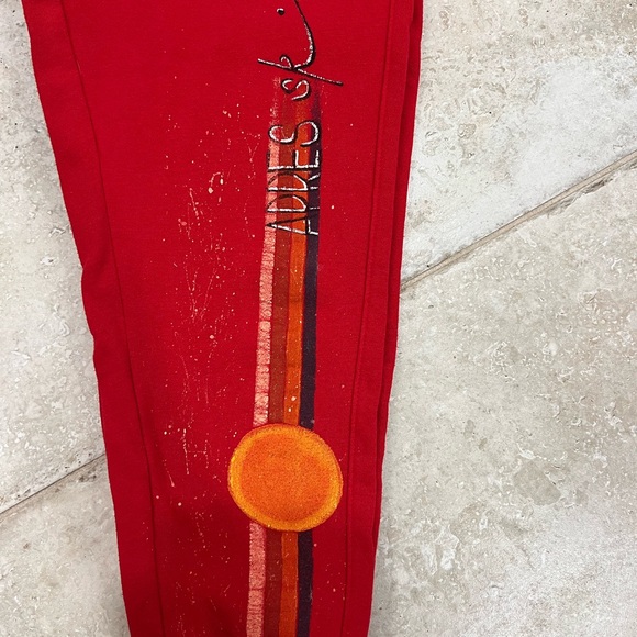 Urban Look Red Retro Stripe Joggers – Size M - Picture 3 of 5